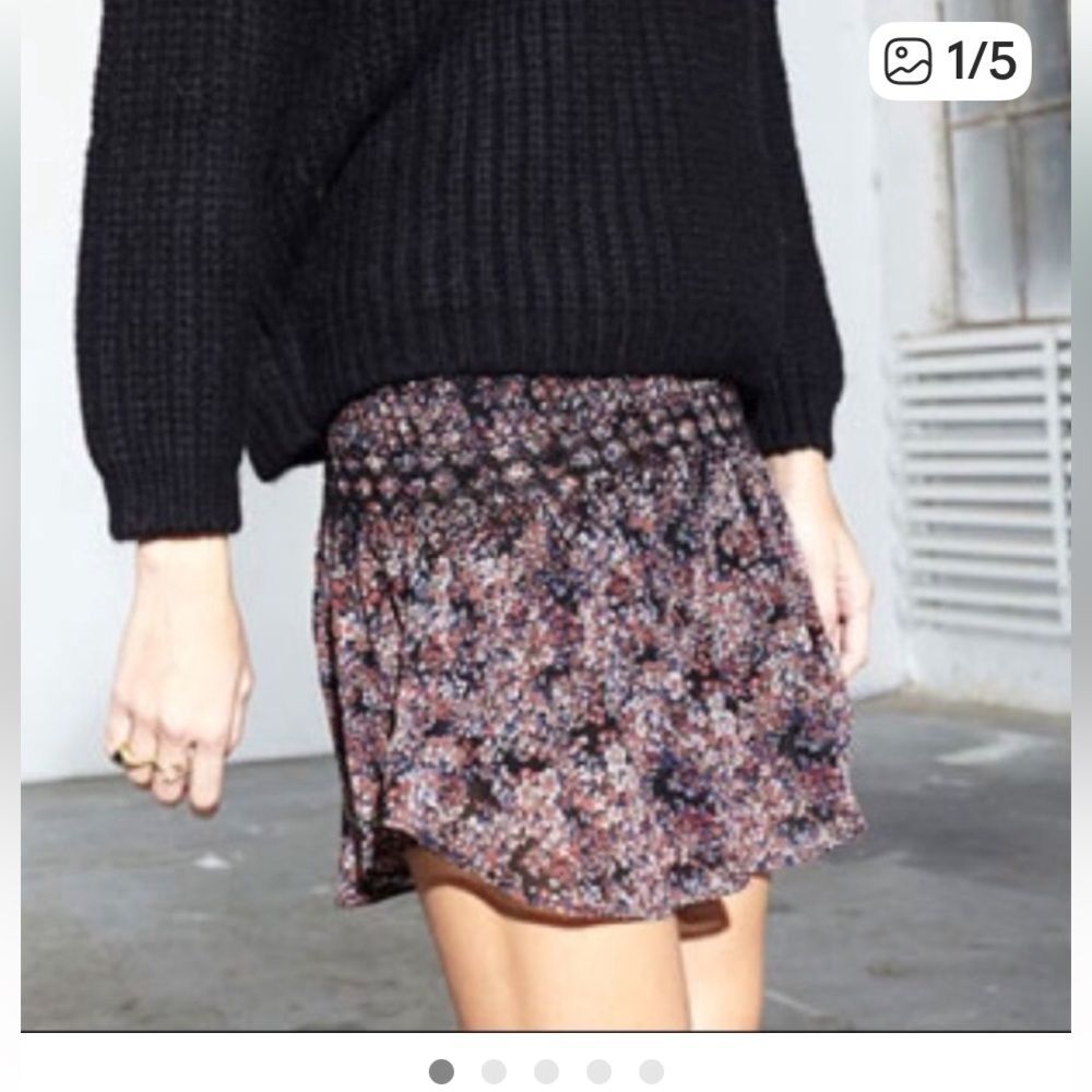 Ulla Johnson Eva Silk Mini Skirt in "Tiny Floral" Size 2 - Picture 6 of 6